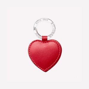 New in Box! Ettinger Sterling Heart Red Leather Key Fob